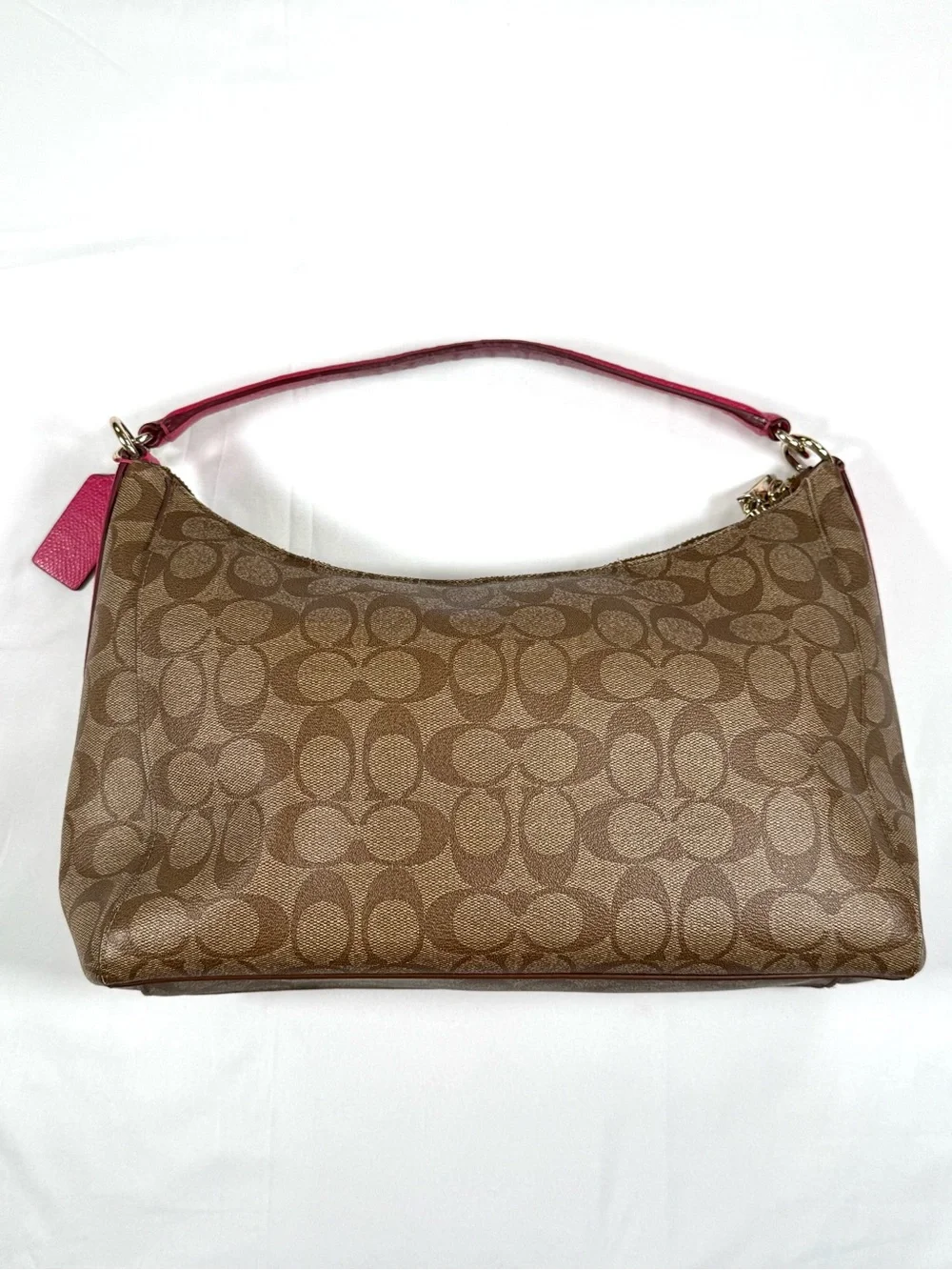 COACH Womens East West Celeste Hobo F34899 Signature Canvas Shoulder Bag Pink
